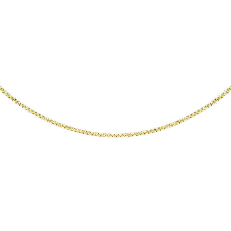 9K Yellow Gold 22 Diamond Cut Box Chain 40cm