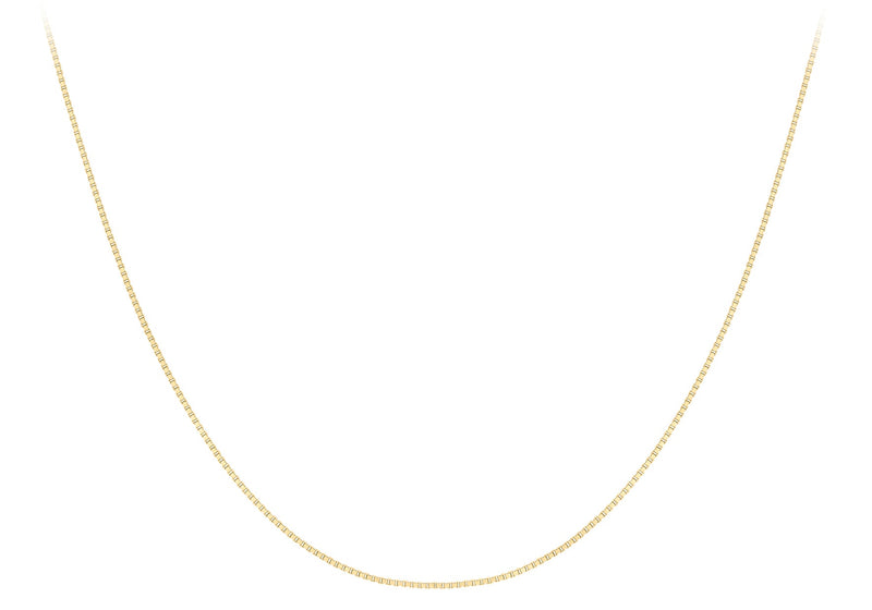 9K Yellow Gold Solid Venetian Box Chain 40-45cm