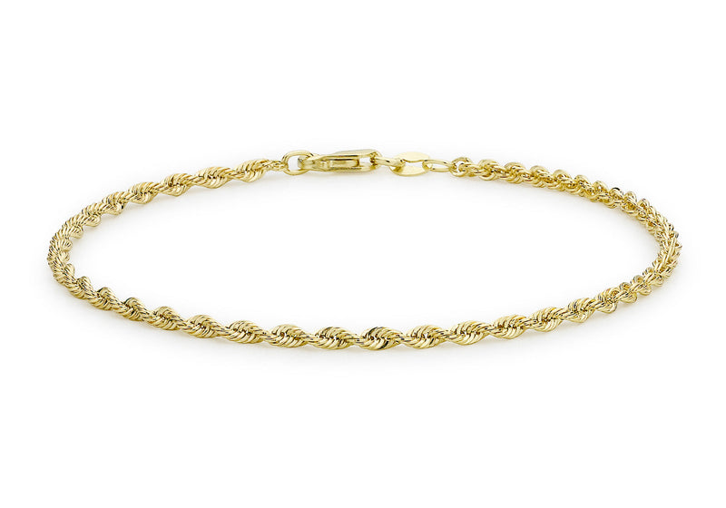 9K Yellow Gold Hollow Twist Bracelet 18 cm