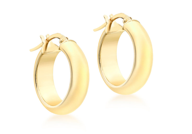 9K Yellow Gold Round Hoop Earrings 19mm