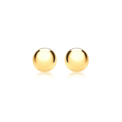 9K Yellow Gold 8mm Ball Stud Earrings