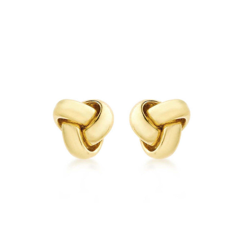 9K Yellow Gold 8mm Knot Stud Earrings