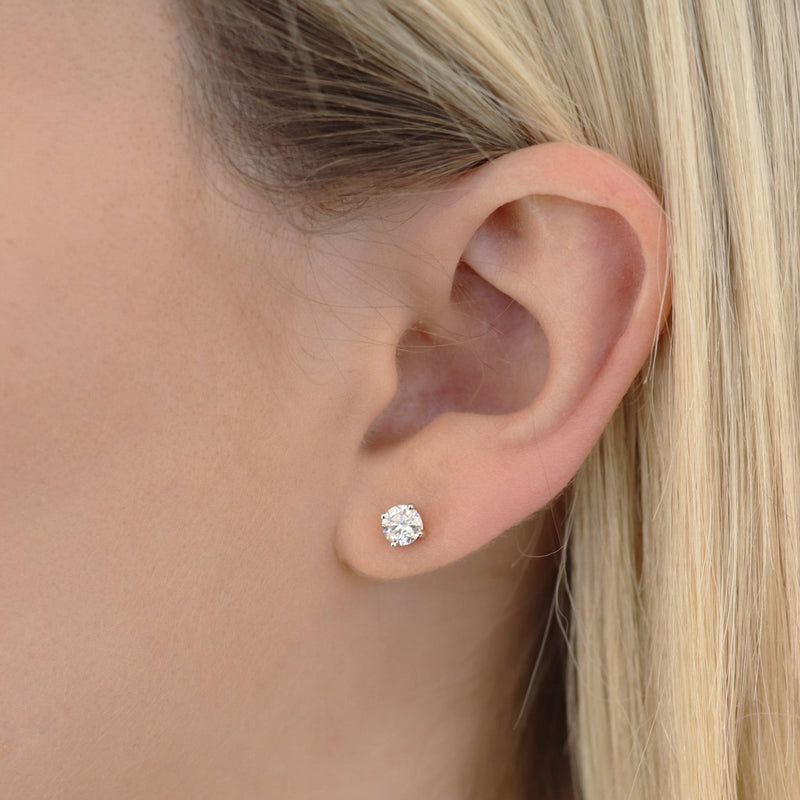 Diamond Stud Earrings with 0.80ct Diamonds in 18K Rose Gold - 18RCE80