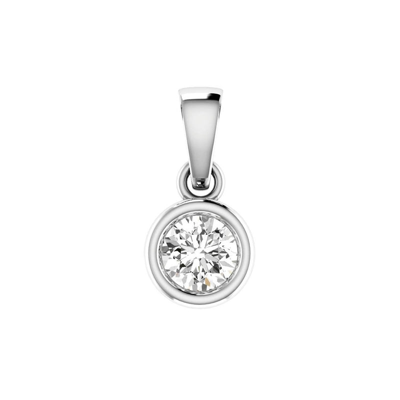 Diamond Solitaire Pendant with 0.30ct Diamonds in 18K White Gold - 18WBP30