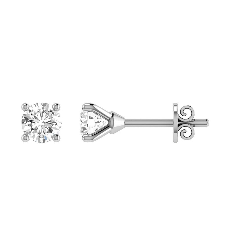 Diamond Stud Earrings with 0.80ct Diamonds in 18K White Gold - 18WCE80