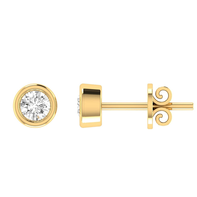 Diamond Stud Earrings with 0.75ct Diamonds in 18K Yellow Gold - 18YBE75