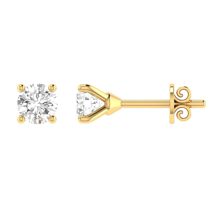 Diamond Stud Earrings with 0.60ct Diamonds in 18K Yellow Gold - 18YCE60