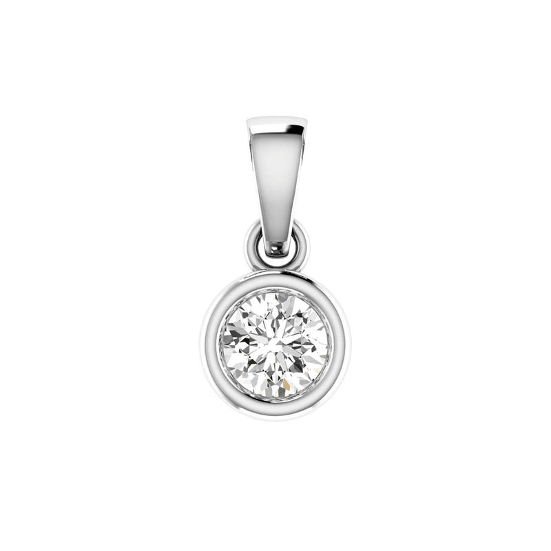 Diamond Solitaire Pendant with 0.14ct Diamonds in 9K White Gold - 9WBP14