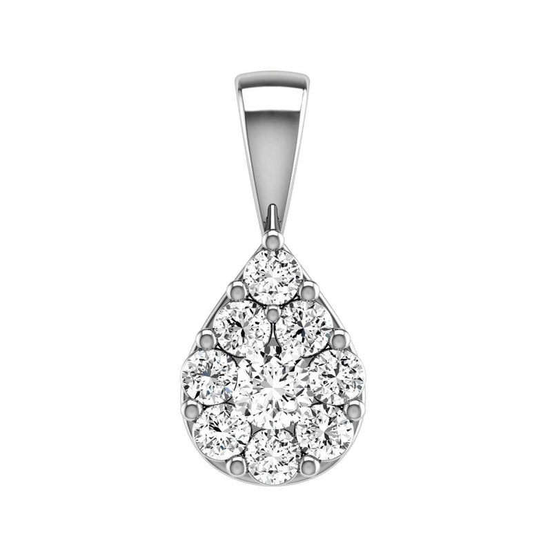 Teardrop Diamond Pendant with 1.00ct Diamonds in 9K White Gold - 9WTDP100GH