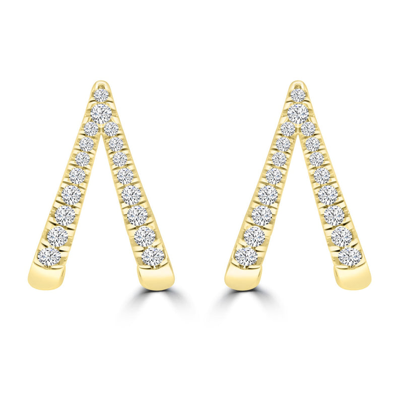 0.20ct HI I1 Diamond Earrings in 9K Yellow Gold