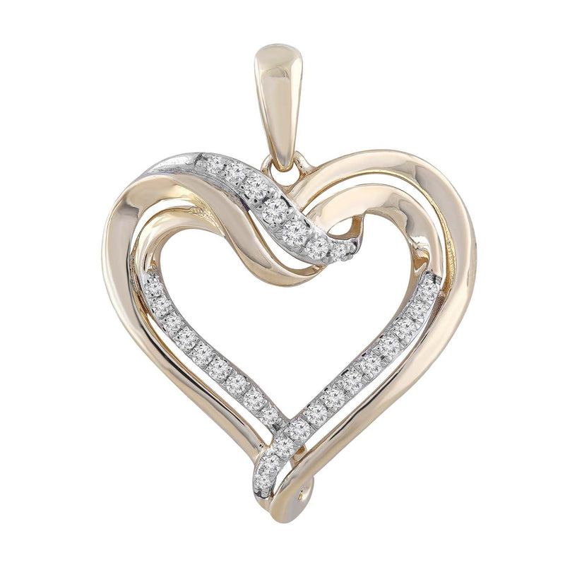 Heart Pendant with 0.15ct Diamond in 9K Yellow Gold