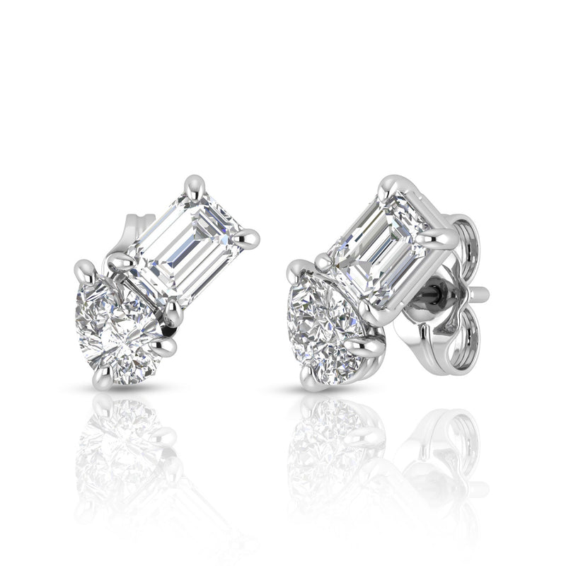 2.40ct Lab Grown Diamond Ear Studs in 18K White Gold