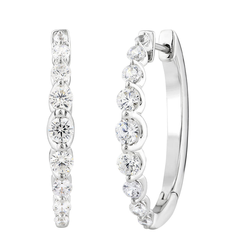 2.00ct Lab Grown Diamond Hoop Earrings in 18K White Gold