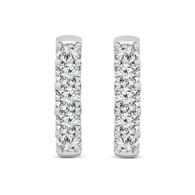 1.00ct Lab Grown Diamond Hoop Earrings in 18K White Gold