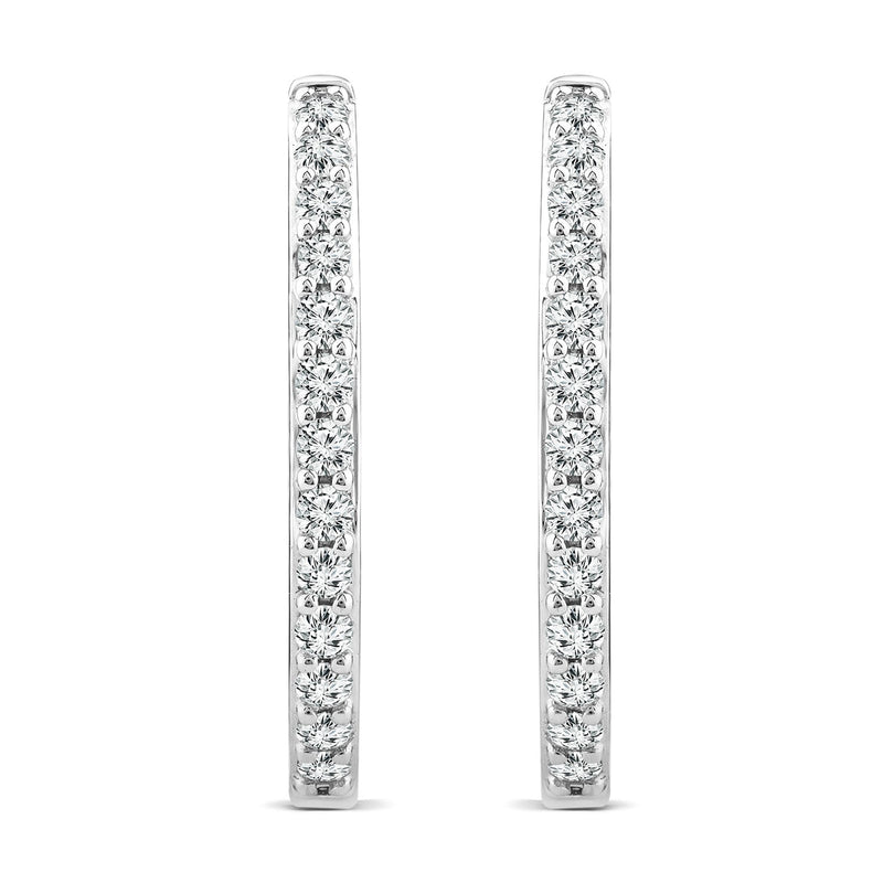 1.00ct Lab Grown Diamond Hoop Earrings in 18K White Gold