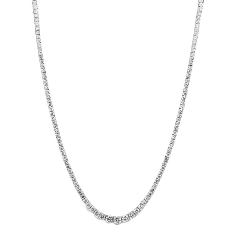 7.95ct Lab Grown Diamond Tennis Necklace in 18K White Gold