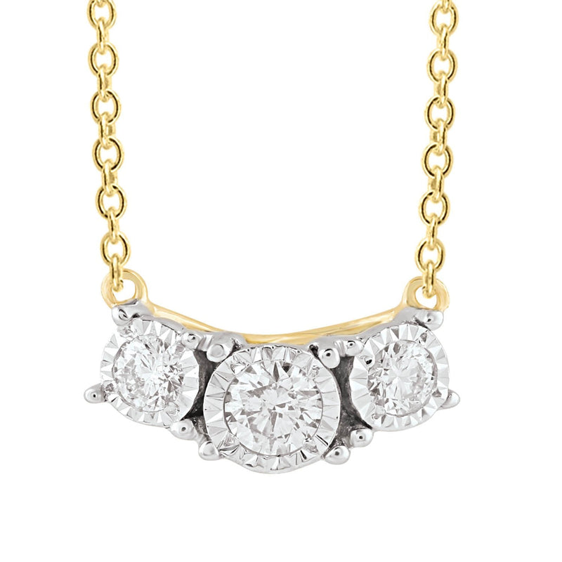 Necklace with 0.15ct Diamonds in 9K Yellow Gold