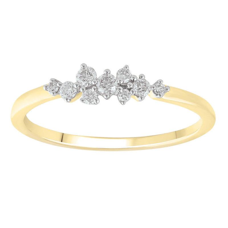 Ring with 0.15ct Diamonds in 9K Yellow Gold