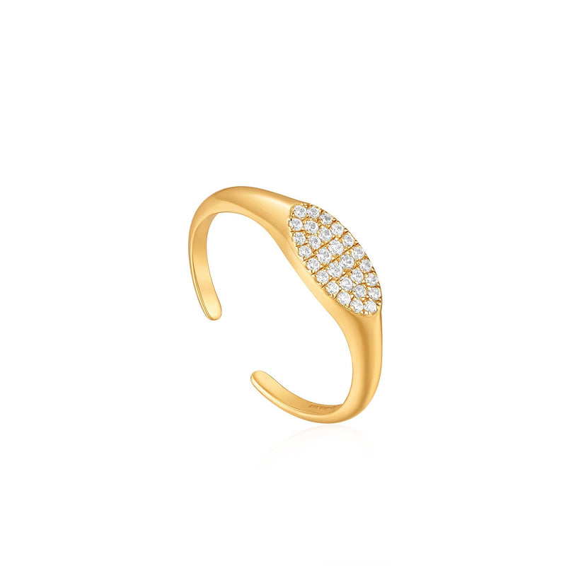 Ania Haie Gold Glam Adjustable Signet Ring