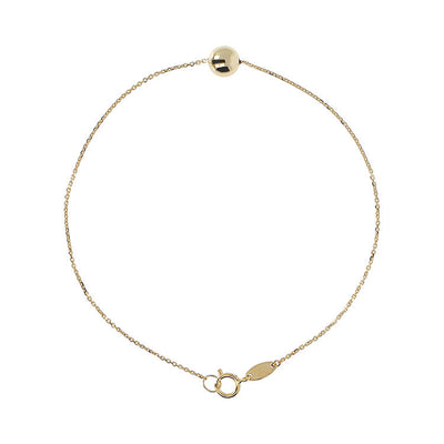 9K Yellow Gold Single Ball Necklace 19cm