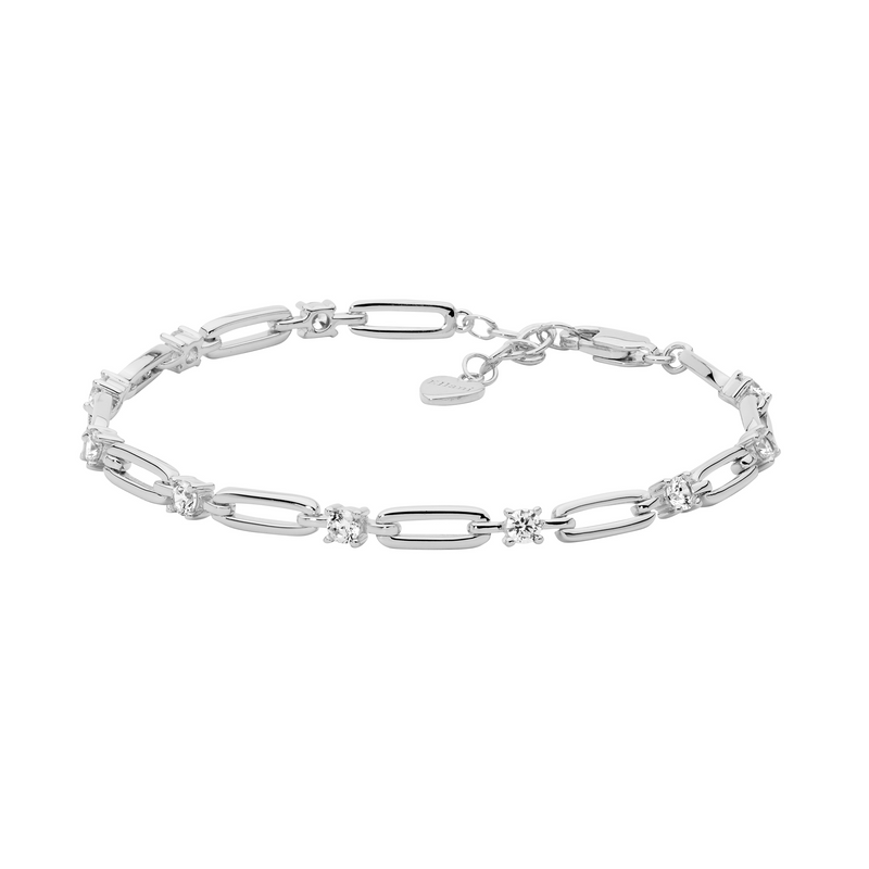 Ellani Sterling Silver Bracelet with White CZ B230S