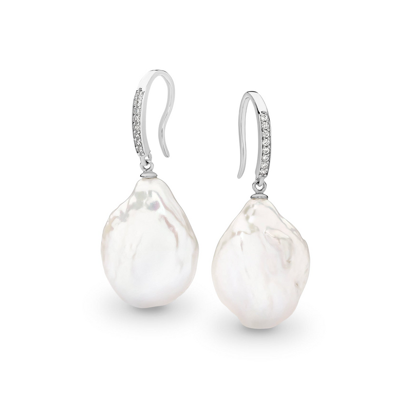 Ikecho Freshwater Pearl Earrings "Clarissa" Sterling Silver