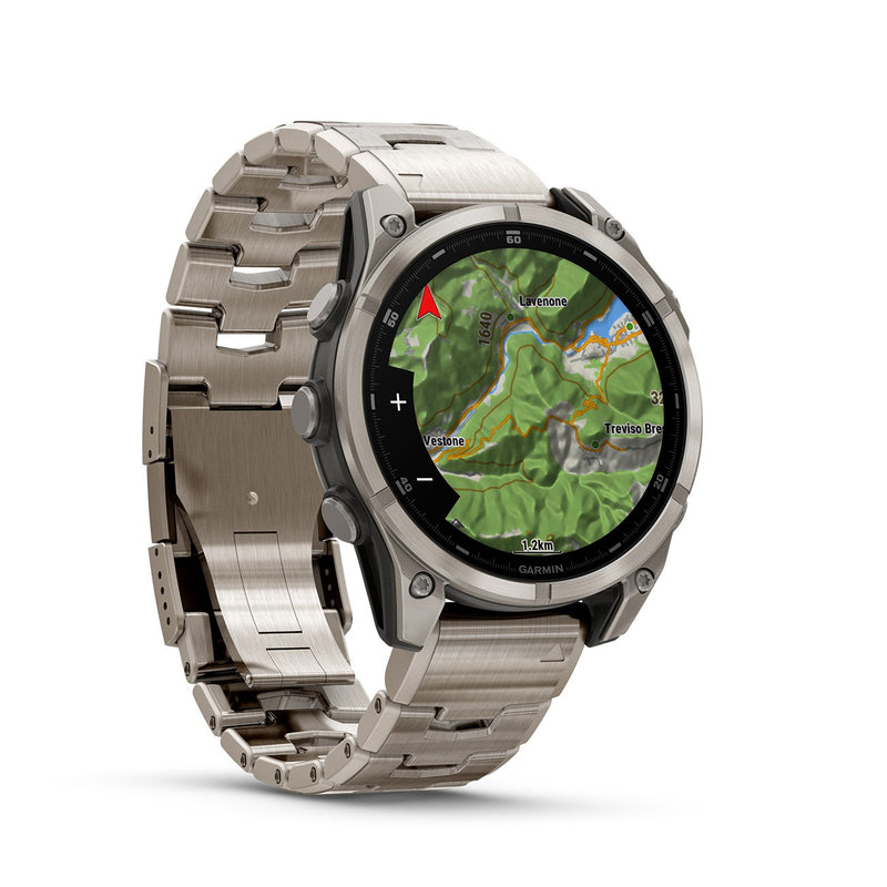 Garmin fēnix® 8 – 47 mm, AMOLED Sapphire, Titanium with Vented Titanium Bracelet 010-02904-41 Additional Silicon Strap Supplied