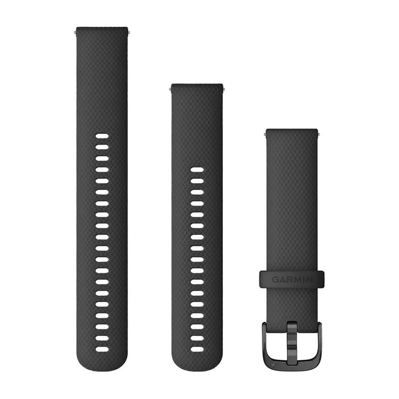 Garmin Quick Release Band (20 mm) Black Silicone with Slate Hardware 010-12932-11