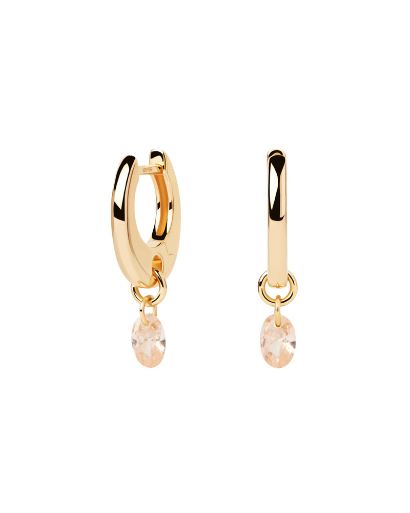 PDPAOLA Peach Lily Hoops Earrings w 18k Gold Plating AR01-B93-U