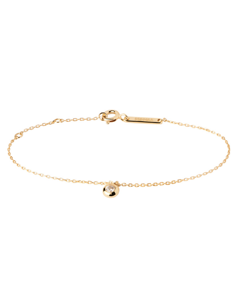 PDPAOLA Sand Solitary Bracelet set w CZ & 18k Gold Plating PU01-792-U