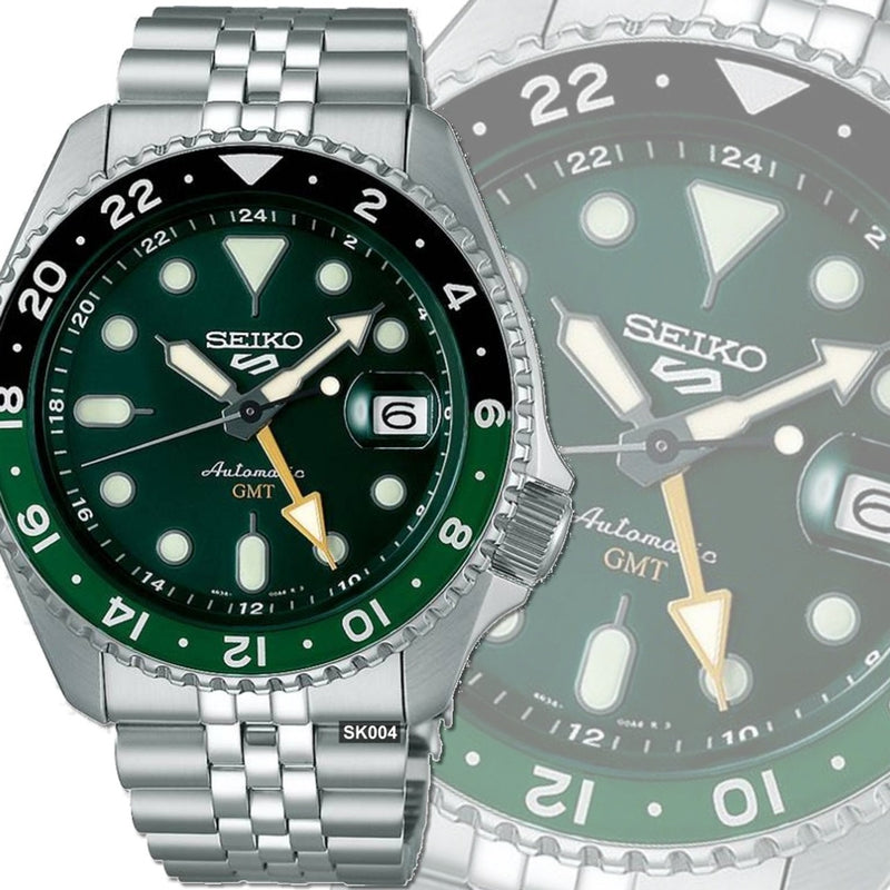 Seiko 5 GMT Automatic Gents Watch Green Dial SSK035K1