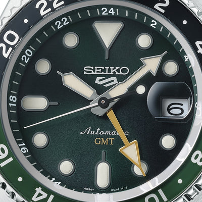 Seiko 5 GMT Automatic Gents Watch Green Dial SSK035K1