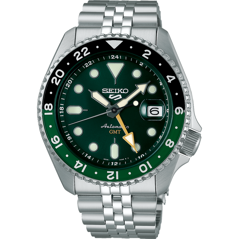 Seiko 5 GMT Automatic Gents Watch Green Dial SSK035K1