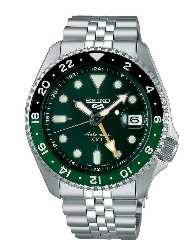 Seiko 5 GMT Automatic Gents Watch Green Dial SSK035K1