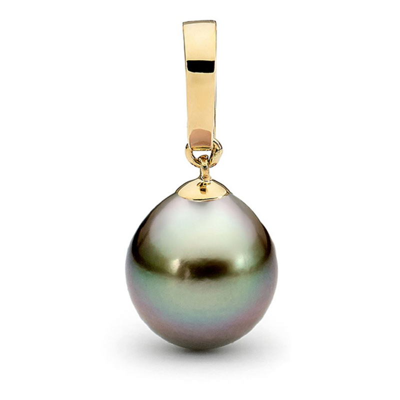 Ikecho Tahitian Black Pearl Pendant "Beatrice" 9K Yellow Gold