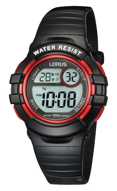 Lorus Youth Digital Black/Red Watch R2379HX-9