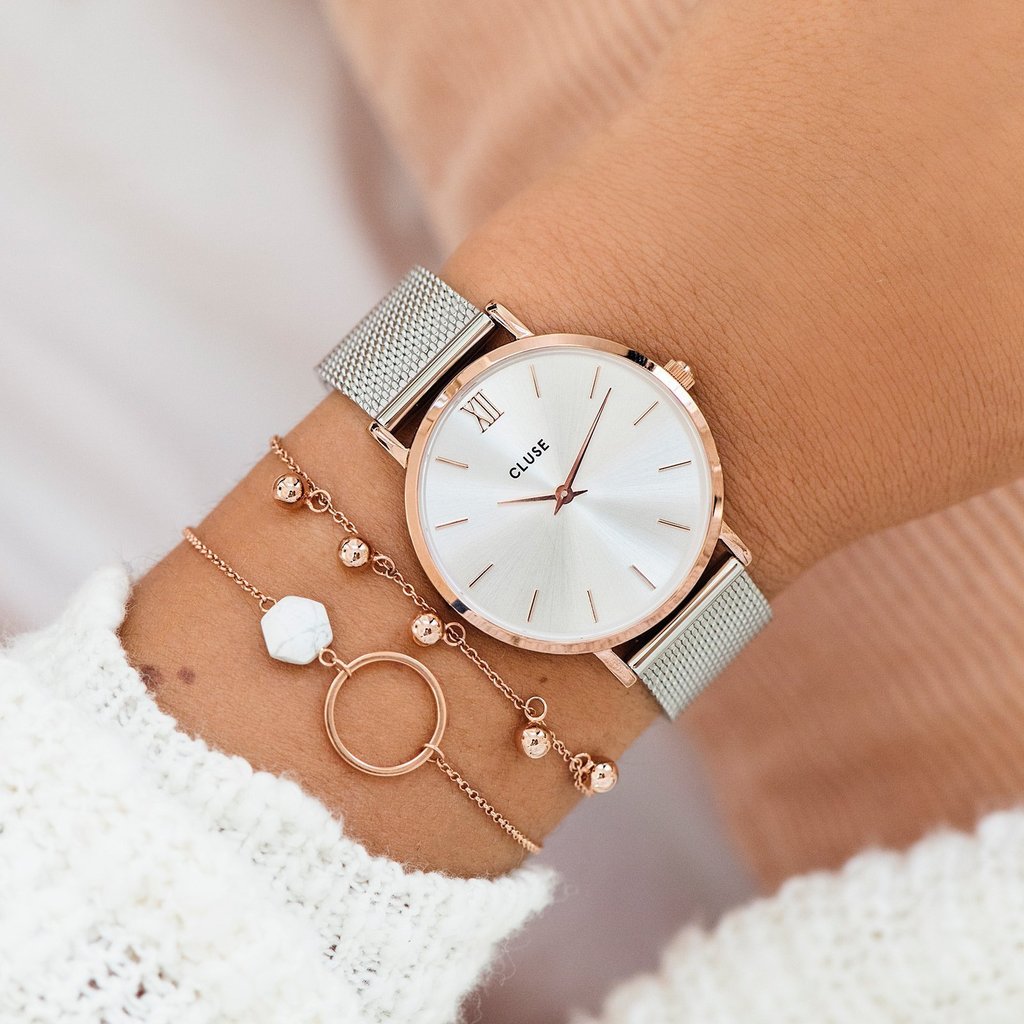 CLUSE Minuit Silver Rose Gold Silver 33 mm. 132.00