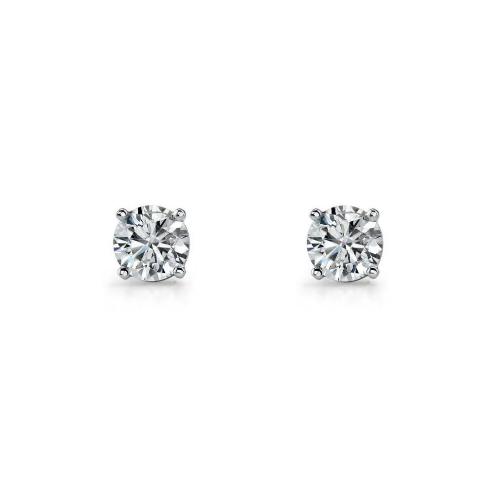 Ellani E130 Sterling Silver Stud Round CZ ... @ $27.00