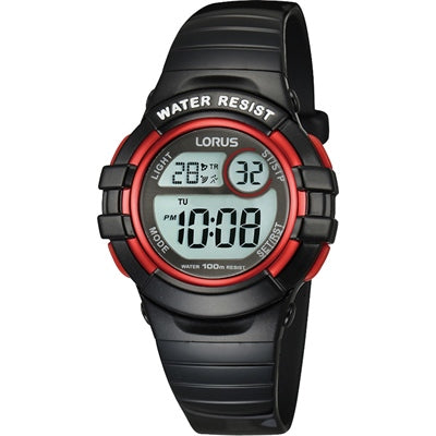 Lorus Youth Digital Black/Red Watch R2379HX-9